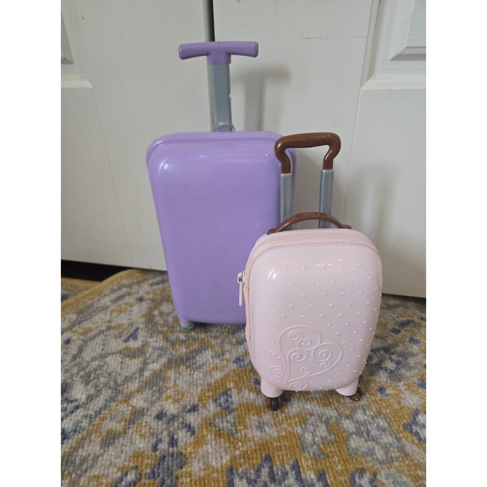18 Inch Doll Rolling Suitcase Luggage Travel Bag Our Generation Lot